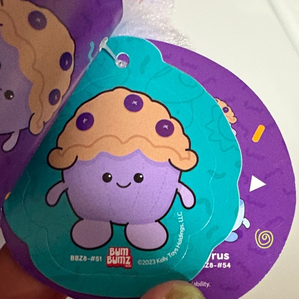 Bum Bumz Plush Purple Blueberry Muffin Stuffed Animal - Soft Kids Toy - Picture 8 of 10
